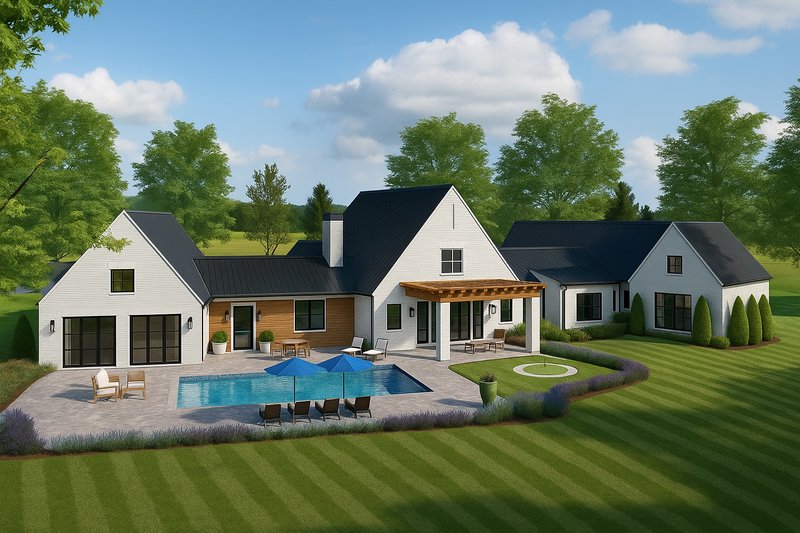Dream House Plan - Exterior - Rear Elevation 1 for Contemporary House Plan #928-377 - 3 bed, 3.5 bath