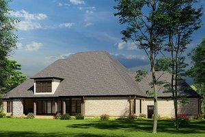 Exterior - Rear Elevation for European House Plan #17-2491 - 3 bed, 3.5 bath
