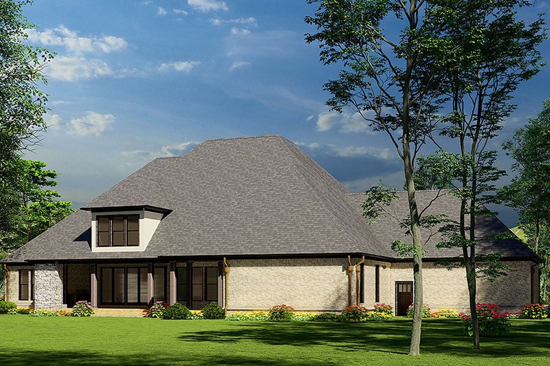 Dream House Plan - Exterior - Rear Elevation for European House Plan #17-2491 - 3 bed, 3.5 bath
