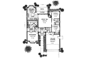 Floor Plan - Main Floor House Plan #310-571 - 3 bed, 2 bath