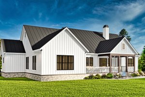 Exterior - Rear Elevation 1 for Farmhouse House Plan #54-575 - 3 bed, 2.5 bath