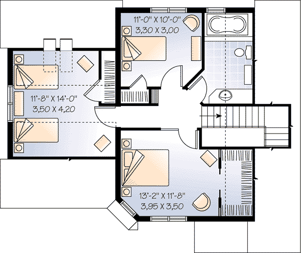 House Design - Traditional Floor Plan - Upper Floor Plan #23-547