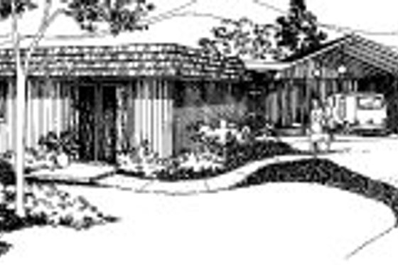 Exterior - Front Elevation for Contemporary House Plan #303-143 - 2 bed, 2.5 bath