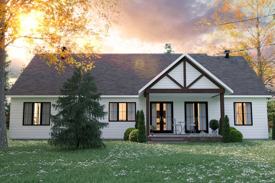 Exterior - Rear Elevation for Farmhouse House Plan #23-2723 - 3 bed, 2 bath