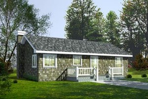Cottage Exterior - Front Elevation Plan #92-103