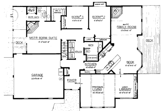 Floor Plan - Main Floor for Traditional House Plan #303-104 - 4 bed, 3 bath
