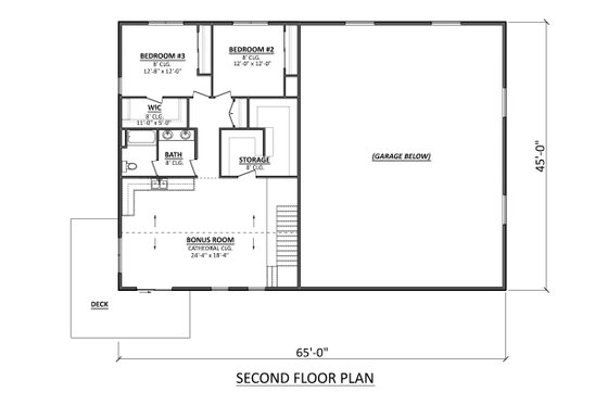 Floor Plan - Upper Floor for Barndominium House Plan #1089-38 - 3 bed, 2.5 bath