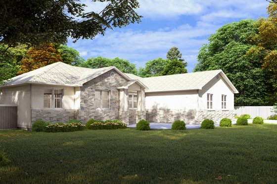 Exterior - Front Elevation 3 for Ranch House Plan #1060-289 - 3 bed, 2 bath