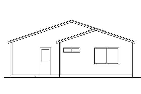 Exterior - Rear Elevation for Ranch House Plan #124-724 - 3 bed, 2 bath