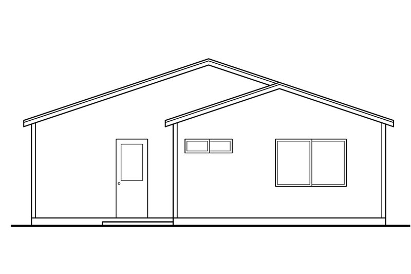 House Plan Design - Exterior - Rear Elevation for Ranch House Plan #124-724 - 3 bed, 2 bath