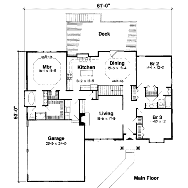 European Floor Plan - Main Floor Plan #312-322