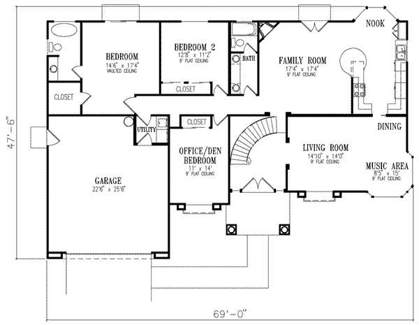 Mediterranean Floor Plan - Main Floor Plan #1-622