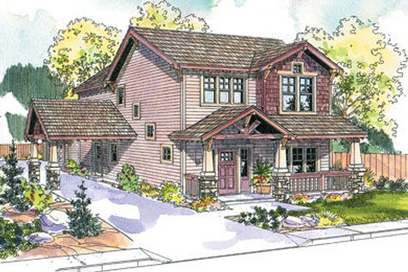 Architectural House Design - Craftsman Exterior - Front Elevation Plan #124-618