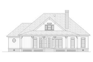 Exterior - Rear Elevation for Southern House Plan #45-376 - 3 bed, 2.5 bath