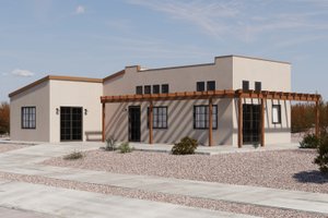Adobe / Southwestern Exterior - Front Elevation Plan #1106-47