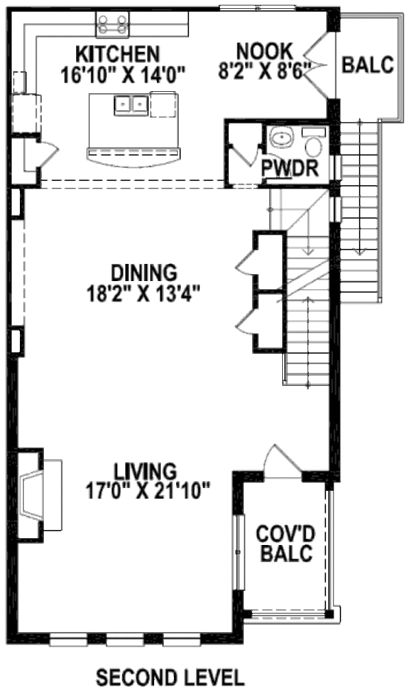 European Floor Plan - Upper Floor Plan #141-221