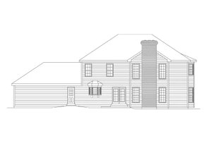 Exterior - Rear Elevation for Colonial House Plan #57-705 - 4 bed, 2.5 bath