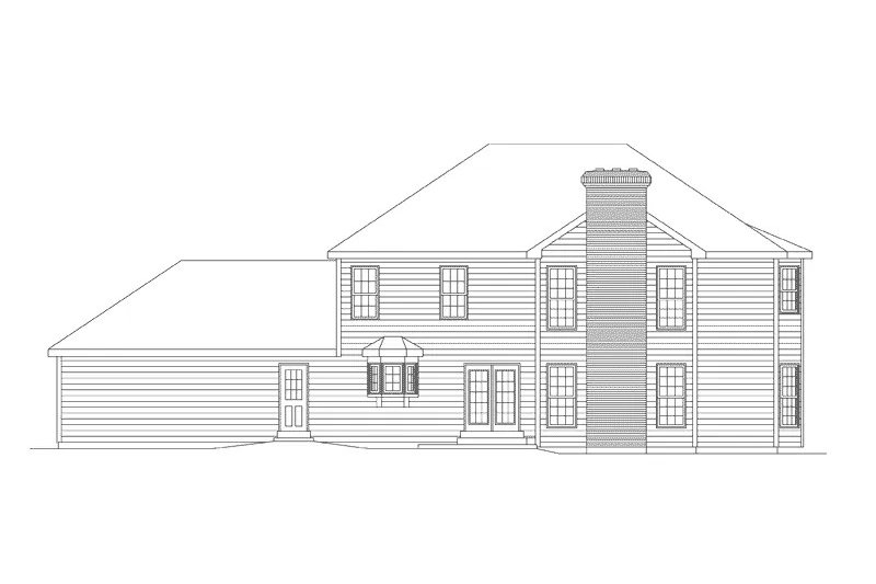 Architectural House Design - Exterior - Rear Elevation for Colonial House Plan #57-705 - 4 bed, 2.5 bath
