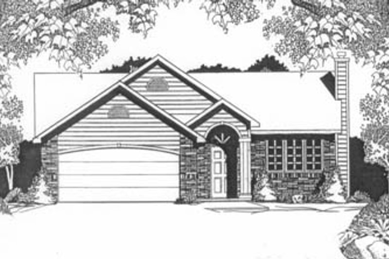 House Blueprint - Traditional Exterior - Front Elevation Plan #58-107