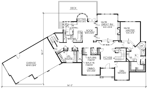 Traditional Floor Plan - Main Floor Plan #100-453