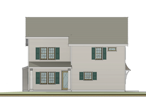 Exterior - Rear Elevation for Colonial House Plan #460-12 - 3 bed, 2.5 bath