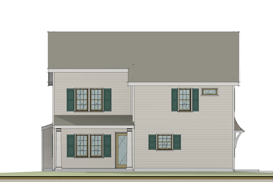 Exterior - Rear Elevation for Colonial House Plan #460-12 - 3 bed, 2.5 bath
