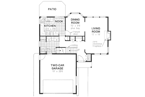 Floor Plan - Main Floor for Traditional House Plan #18-9103 - 3 bed, 2.5 bath