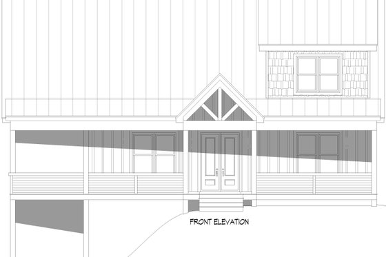 Exterior - Front Elevation 3 for Cabin House Plan #932-1046 - 3 bed, 2.5 bath