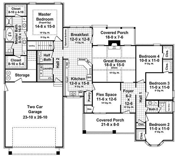 Architectural House Design - Craftsman Floor Plan - Main Floor Plan #21-312