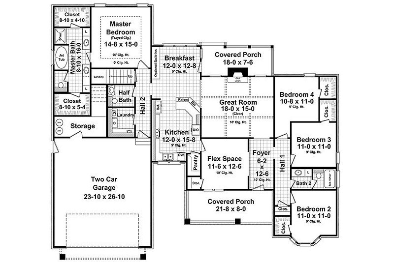 Dream House Plan - Floor Plan - Main Floor for Craftsman House Plan #21-312 - 4 bed, 2.5 bath