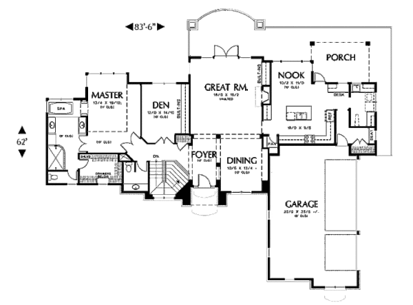 Architectural House Design - European Floor Plan - Main Floor Plan #48-131
