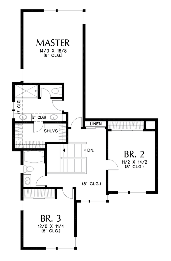 Home Plan - Contemporary Floor Plan - Upper Floor Plan #48-1005