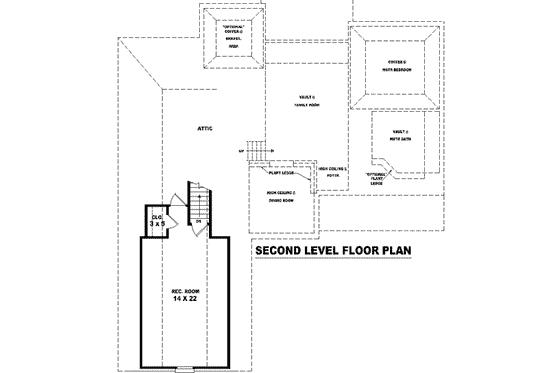 Floor Plan - Upper Floor for Traditional House Plan #81-898 - 3 bed, 2 bath