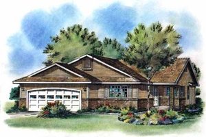 Ranch Exterior - Front Elevation Plan #18-192