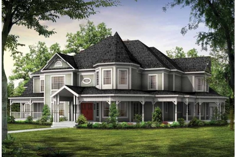 Victorian Style House Plan - 5 Beds 6 Baths 4826 Sq/Ft Plan #72-196