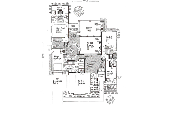 Floor Plan - Main Floor for European House Plan #310-641 - 3 bed, 4 bath
