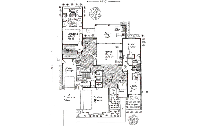 Architectural House Design - Floor Plan - Main Floor for European House Plan #310-641 - 3 bed, 4 bath