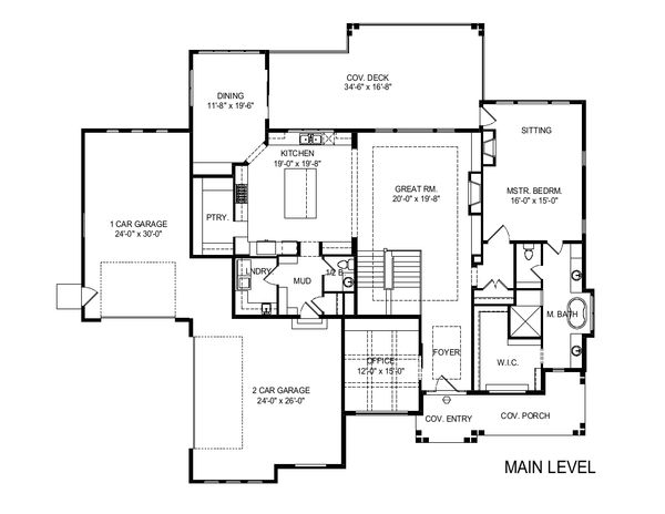 Craftsman Style House Plan - 4 Beds 4 Baths 2620 Sq/Ft Plan #920-109 ...