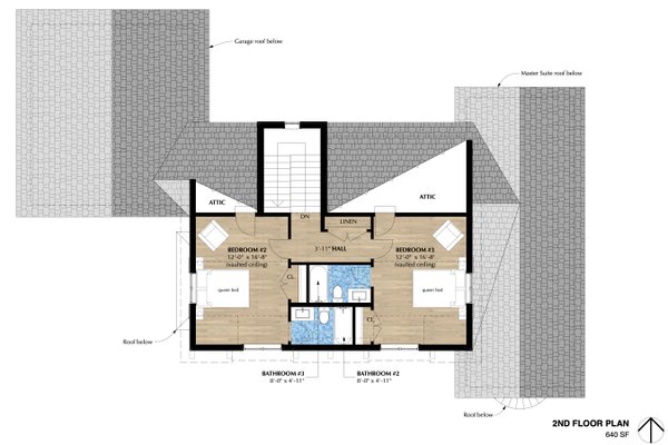 Traditional Floor Plan - Upper Floor Plan #933-4