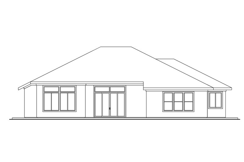 Home Plan - Exterior - Rear Elevation for Mediterranean House Plan #124-545 - 2 bed, 2.5 bath