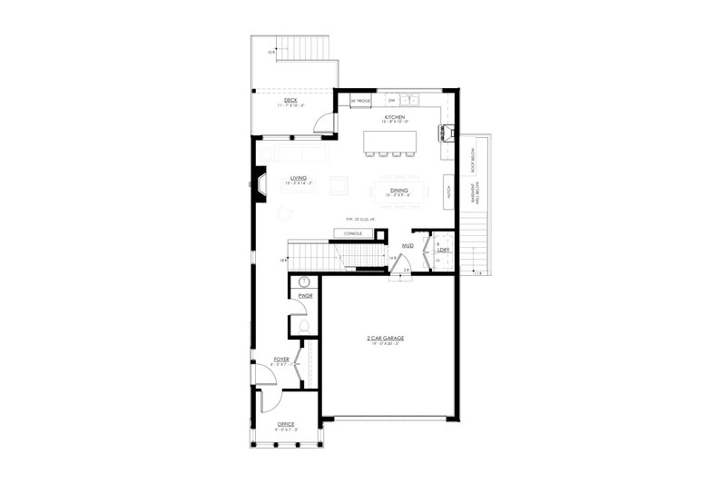 House Blueprint - Floor Plan - Main Floor for Farmhouse House Plan #1114-110 - 4 bed, 2.5 bath