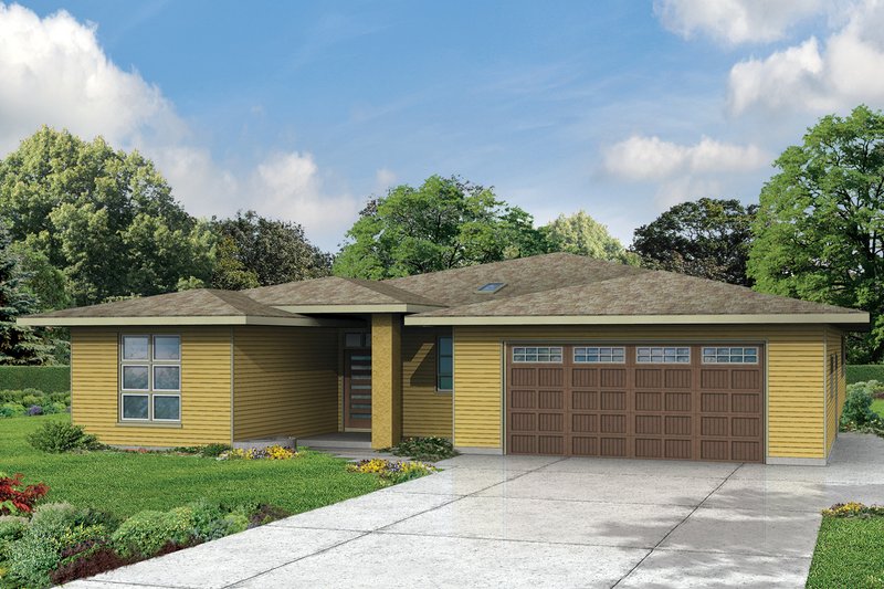 Dream House Plan - Prairie Exterior - Front Elevation Plan #124-946