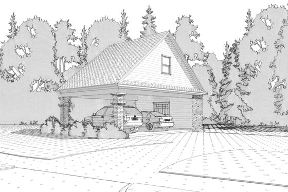 Exterior - Front Elevation for Traditional House Plan #63-315, 0 bath