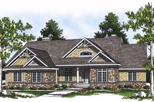 Country Exterior - Front Elevation Plan #70-377