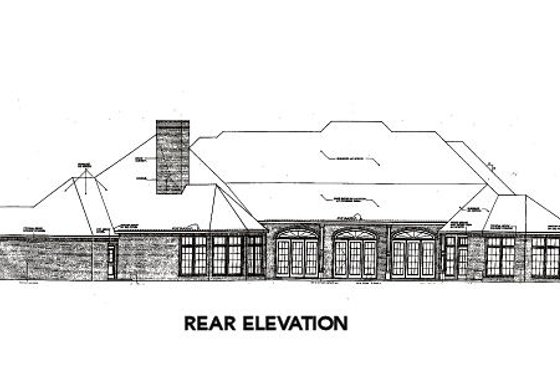 Exterior - Rear Elevation for European House Plan #310-664 - 3 bed, 4 bath