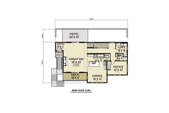 Floor Plan - Main Floor for Contemporary House Plan #1070-188 - 4 bed, 4 bath