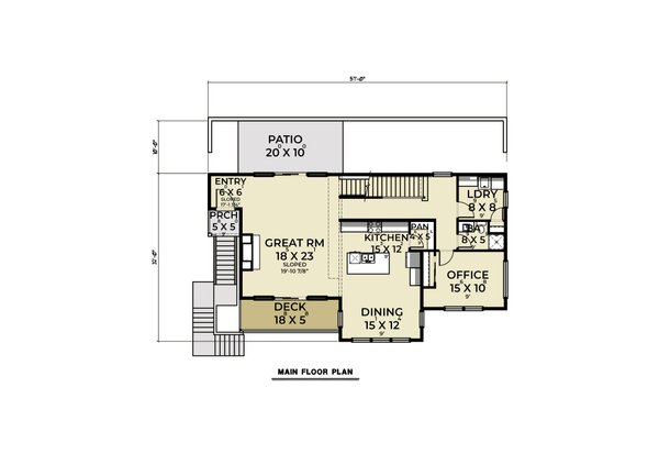 House Blueprint - Contemporary Floor Plan - Main Floor Plan #1070-188