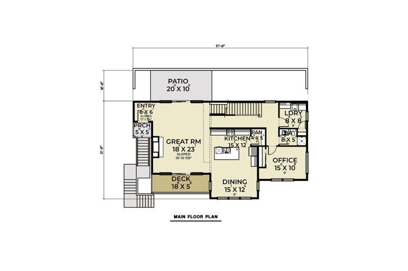 Home Plan - Floor Plan - Main Floor for Contemporary House Plan #1070-188 - 4 bed, 4 bath