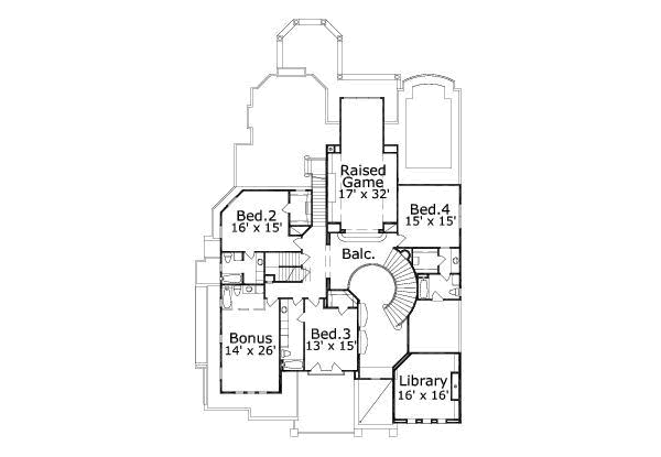 Mediterranean Floor Plan - Upper Floor Plan #411-149