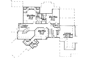 Floor Plan - Upper Floor for European House Plan #52-170 - 4 bed, 4.5 bath